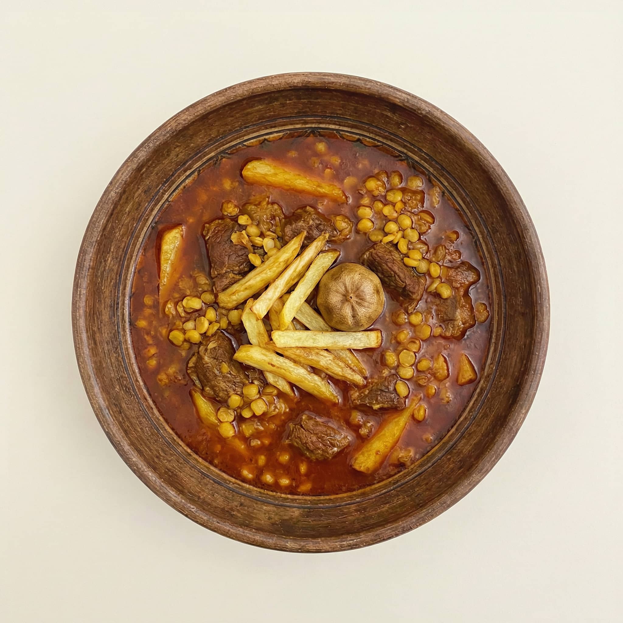 Gheyme Stew with Crispy Potatoes