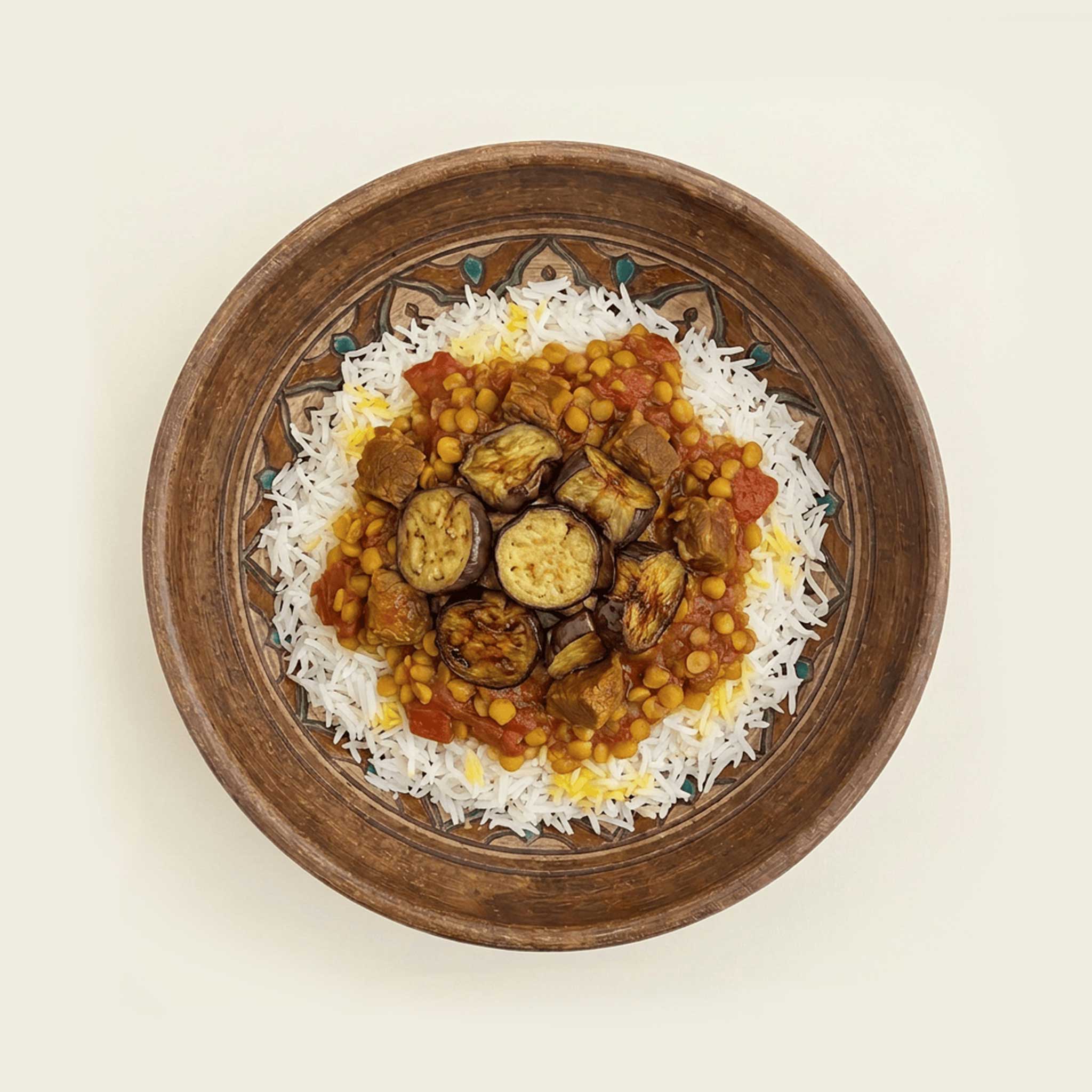 Gheimeh Stew with eggplant & Rice